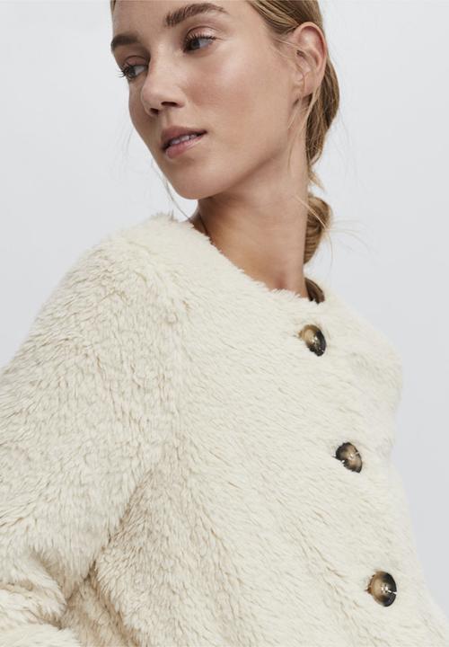 Vero Moda - Cozy amanda short teddy jacket - oatmeal