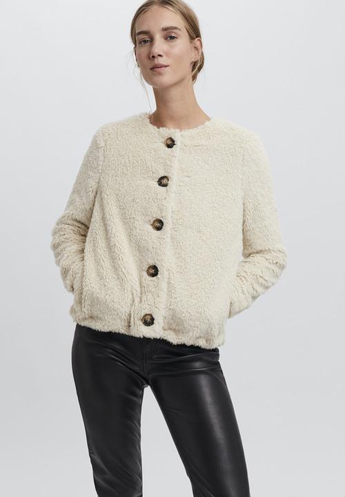 Vero Moda - Cozy amanda short teddy jacket - oatmeal