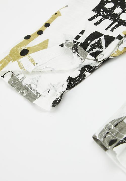 Pop Candy - Printed romper - white and yellow