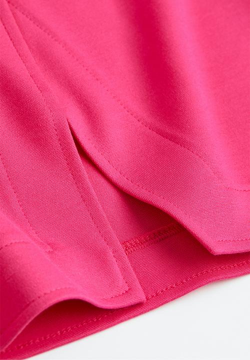 H&M - Short wrapover skirt - cerise 