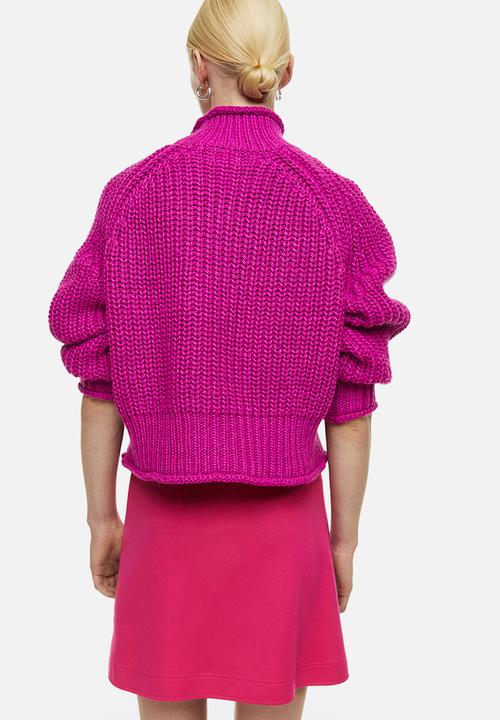 H&M - Short wrapover skirt - cerise 