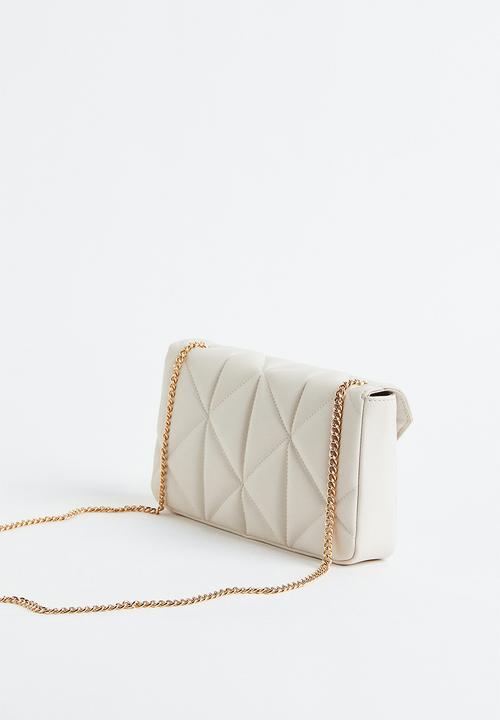H&M - Quilted shoulder bag - light beige 