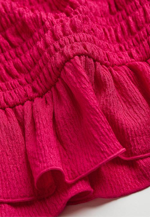 H&M - Smocked skirt - cerise 