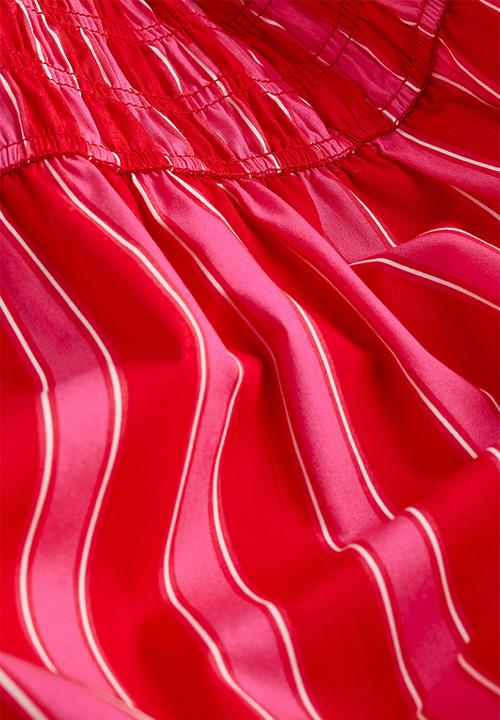 H&M - A-line skirt - cerise/striped