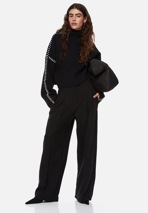 H&M - Tailored jersey trousers - black