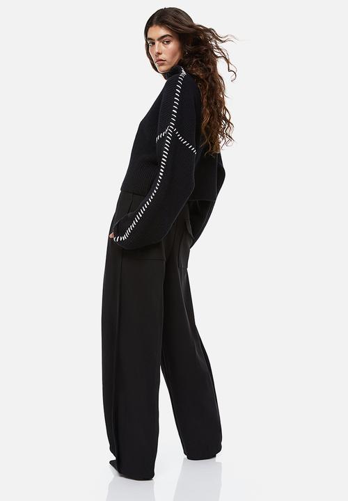 H&M - Tailored jersey trousers - black