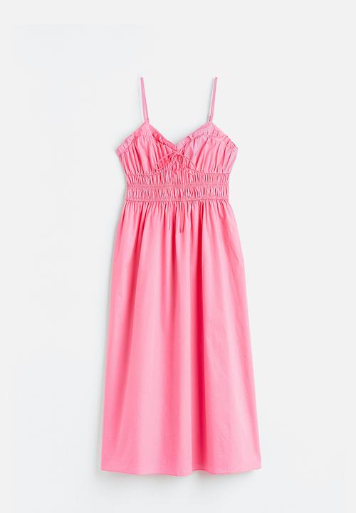 H&M - Smocked cotton dress - pink