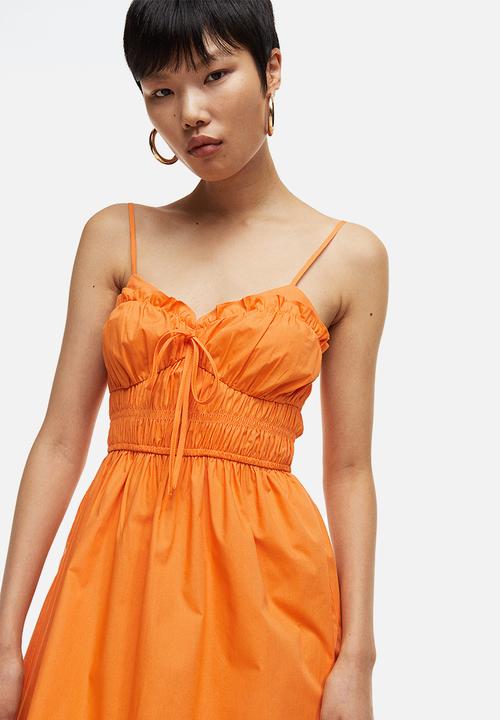 H&M - Smocked cotton dress - orange