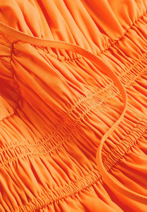 H&M - Smocked cotton dress - orange