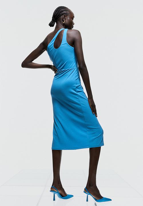 H&M - One-shoulder ribbed dress - bright blue