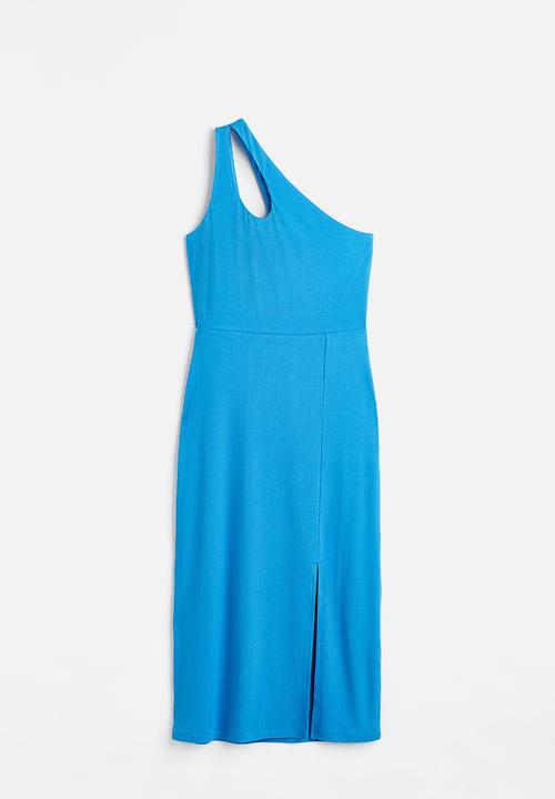 H&M - One-shoulder ribbed dress - bright blue