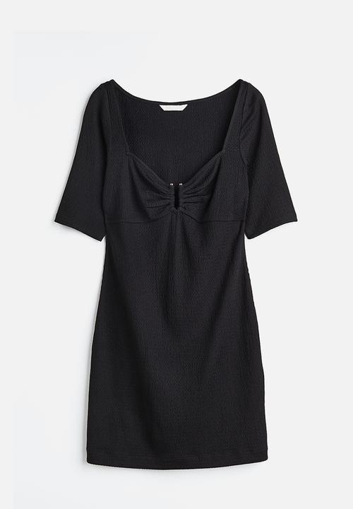 H&M - Crinkled jersey dress - black