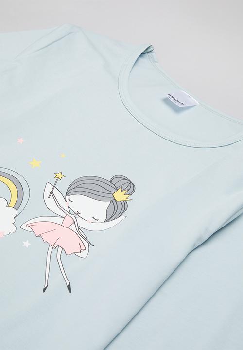Pop Candy - Girls pj set - blue & white