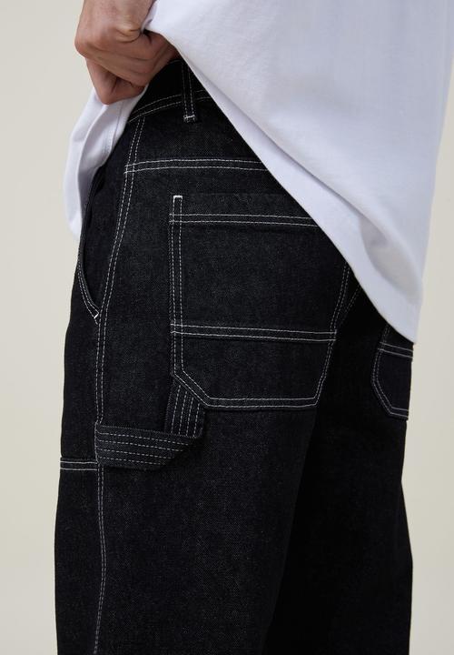 Cotton On - Baggy jean - rinse black knee patch