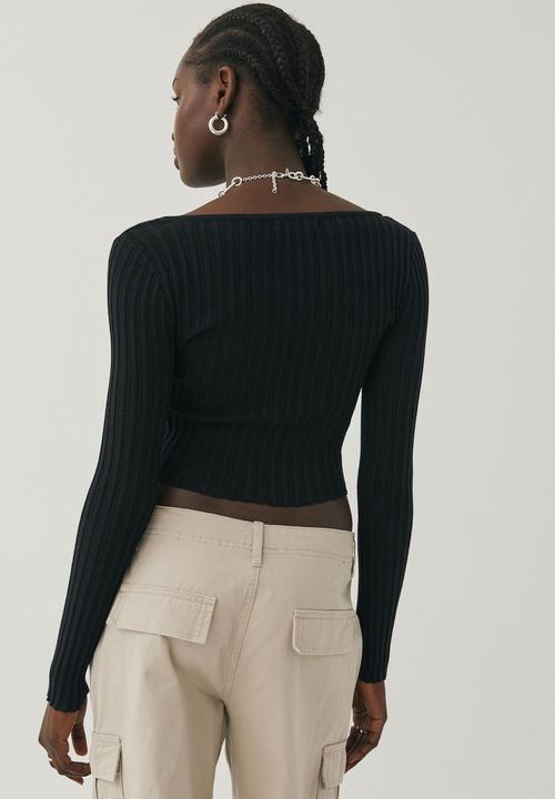 Supré  - Tiana knit long sleeve top - black