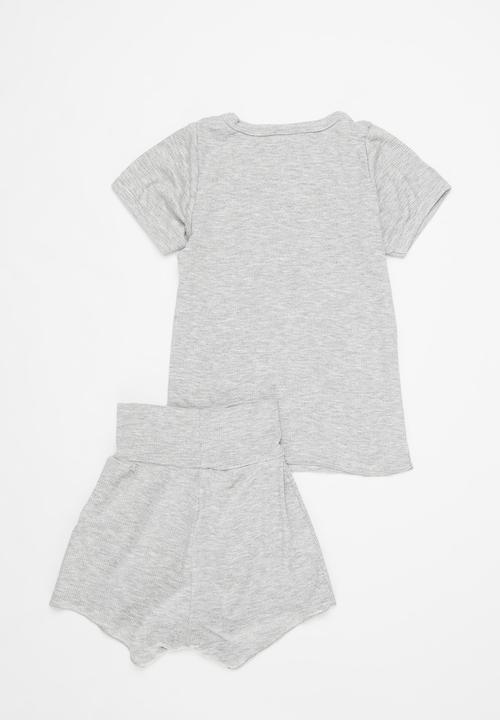 Pop Candy - Short sleeve tee and bottom set - grey