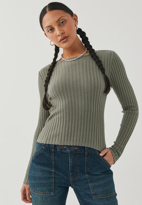 Supré  - Sophia long sleeve knit top - native green