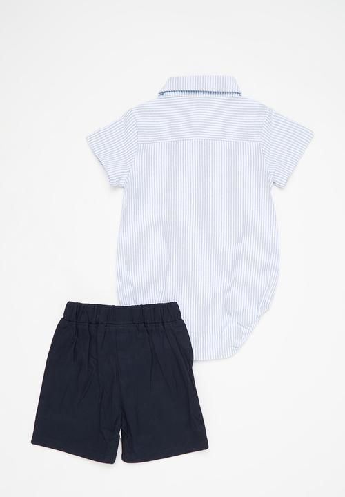 Pop Candy - Romper and short set - navy & white
