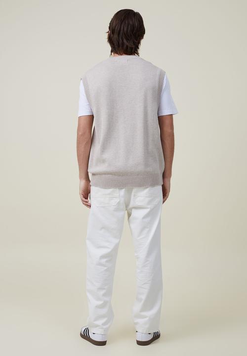 Cotton On - Elastic worker jean - painter white double knee