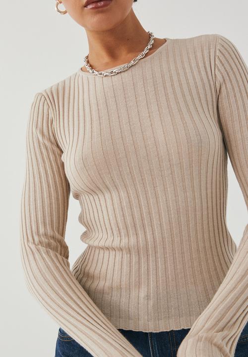 Supré  - Sophia long sleeve knit top - beige buff