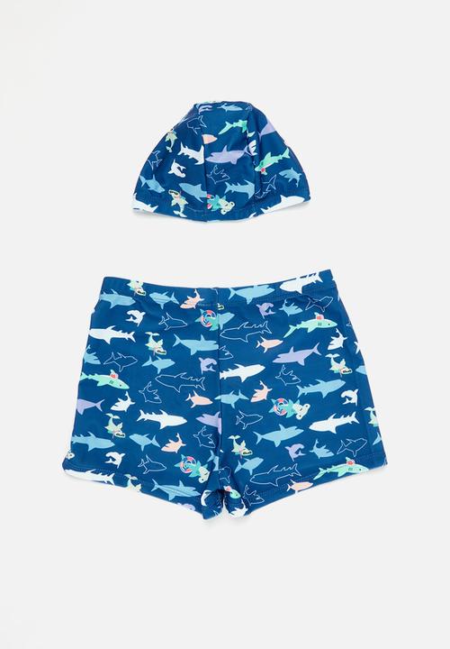 Pop Candy - Boys swimming cap and short set - blue 
