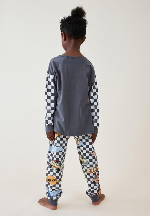 Cotton On - Ace long sleeve pyjama set licensed - lcn mat rabbit grey/hot wheels