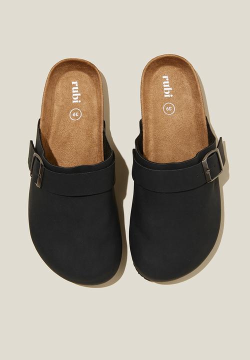 Cotton On - Rex buckle mule - black nubuck