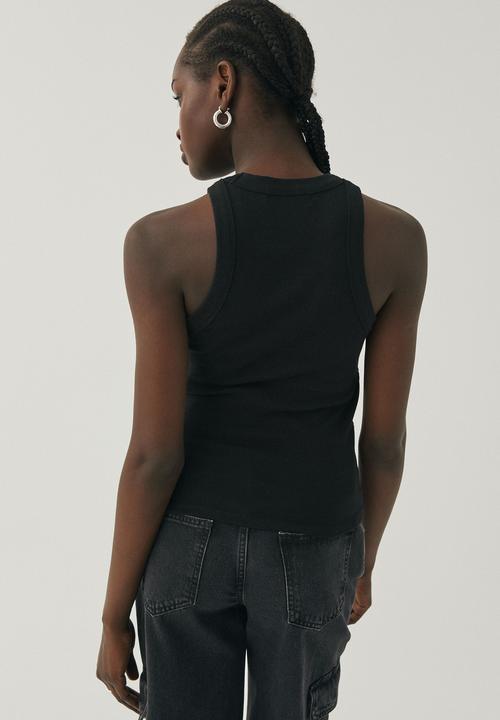 Supré  - Ana high neck graphic tank - black/paris collage