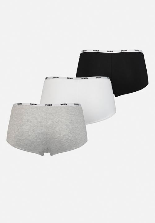 PUMA - Puma mini short 3p pack - white / grey / black