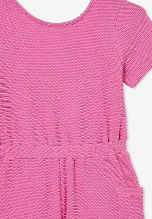 Cotton On - Loren short sleeve playsuit - pink gerbera