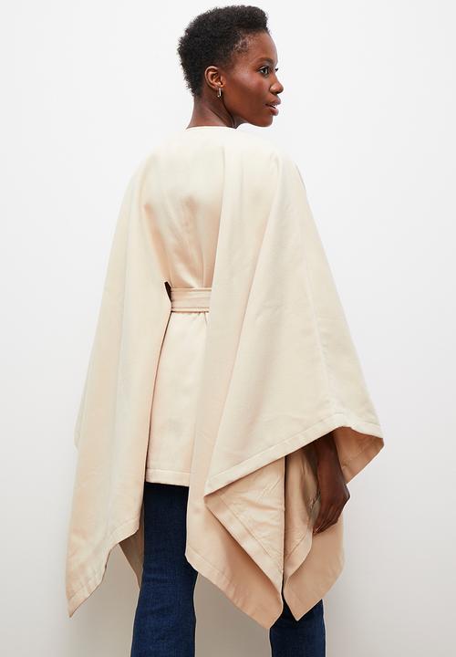 edit - Belted cape coat - oatmeal