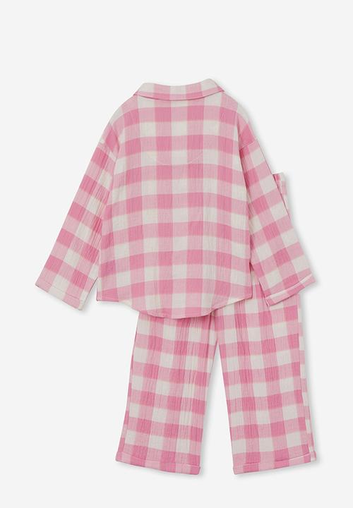 Cotton On - Alice long sleeve pyjama set - pink gerbera/gingham