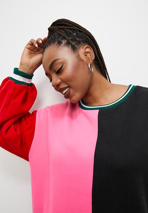 Blake - Colourblock sweat dress with print - colourblock