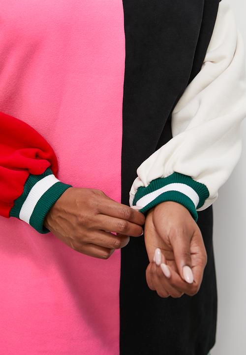 Blake - Colourblock sweat dress with print - colourblock