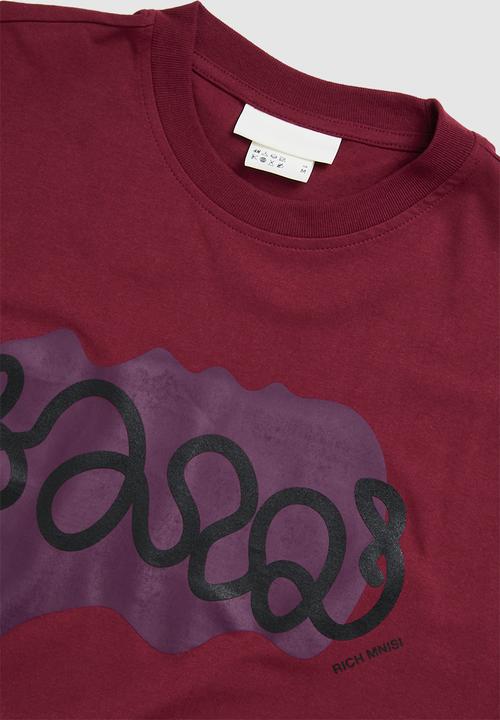 H&M - RICH MNISI x H&M: Oversized fit cotton top - burgundy