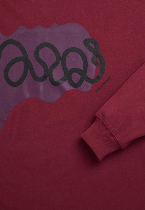 H&M - RICH MNISI x H&M: Oversized fit cotton top - burgundy