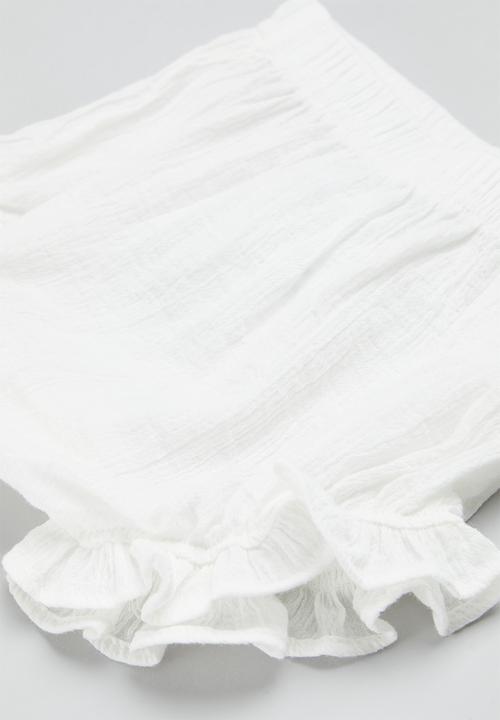 Pop Candy - Ruffle shorts - white