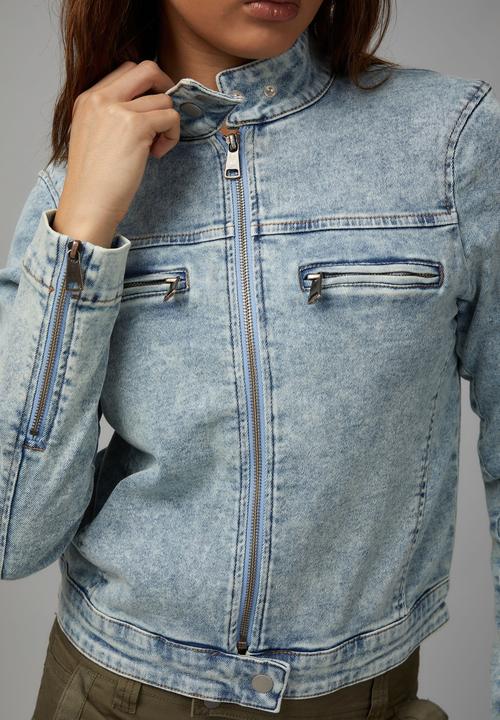 Factorie - Denim Moto Jacket - Blue