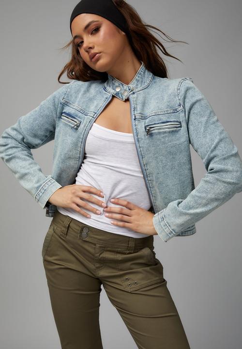 Factorie - Denim Moto Jacket - Blue
