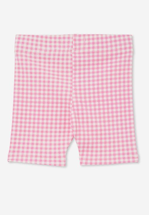 Cotton On - Hailey bike short - pink gerbera gingham