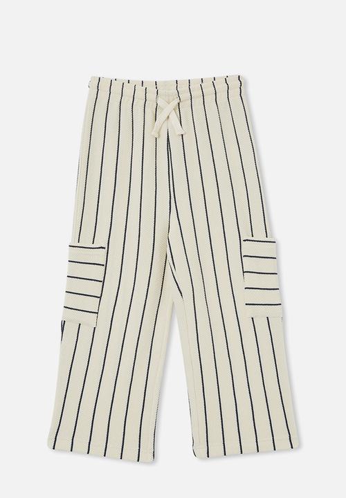 Cotton On - Erika pant - dark vanilla/navy blazer stripe