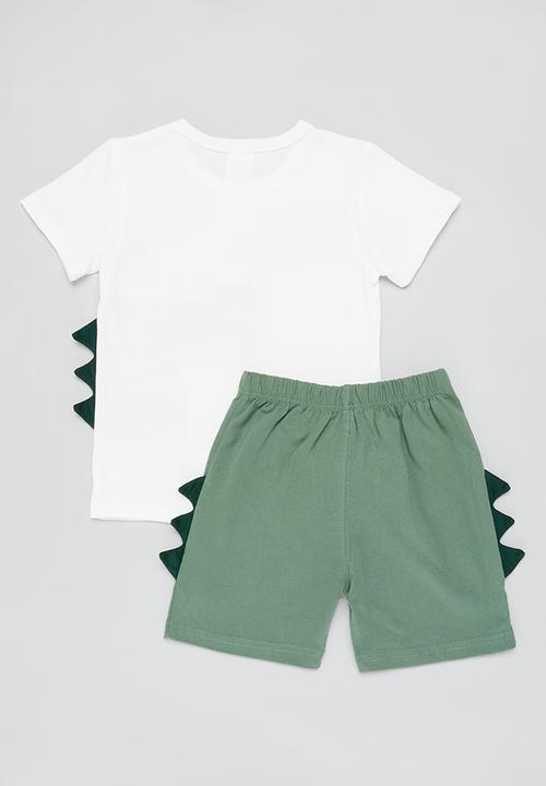 Pop Candy - T-shirt and short set - green & white