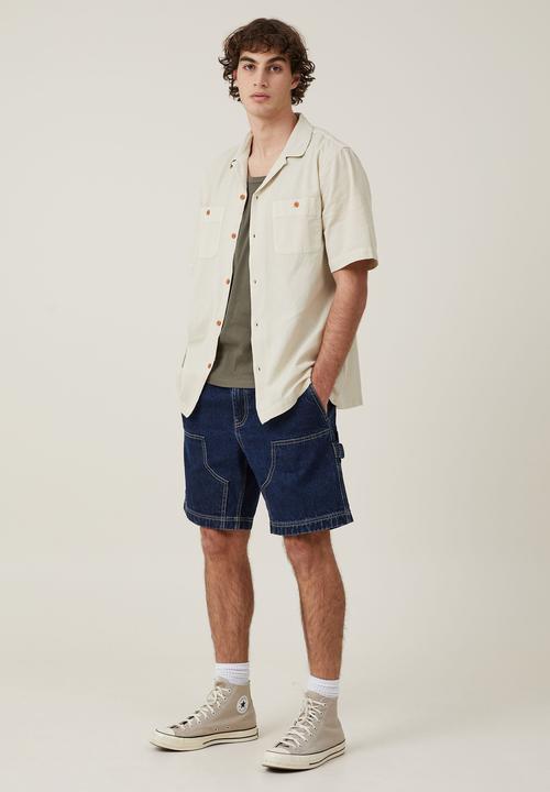 Cotton On - Utility short sleeve shirt - dirty white