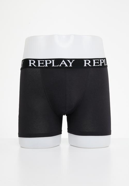 Replay - Replay boxer style 01/C basic cuff logo 3pcs box - black 