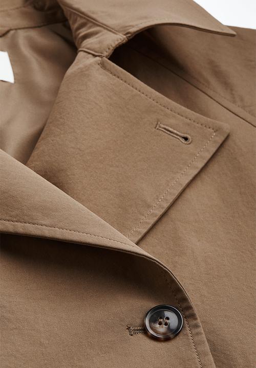 H&M - Double-breasted trenchcoat - dark beige 