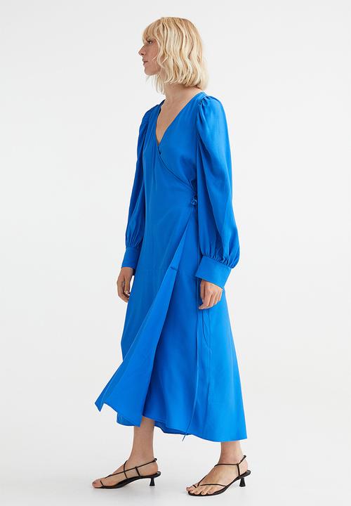 H&M - Voluminous wrap dress - bright blue 