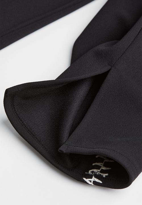 H&M - Embroidered jersey dress - black 