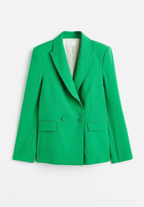H&M - Double-breasted blazer - green