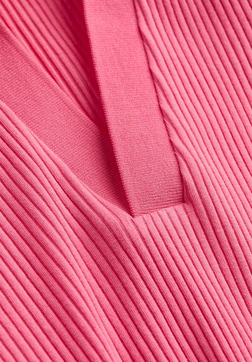 H&M - Collared ribbed top - pink