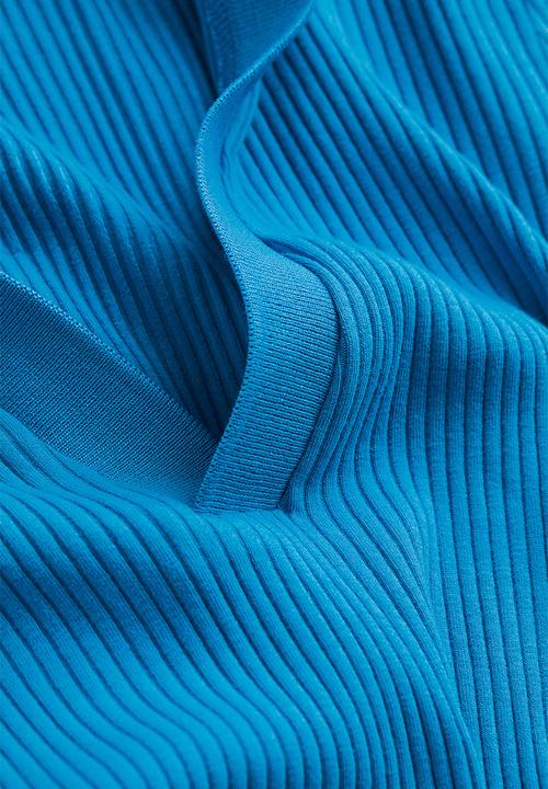 H&M - Collared ribbed top - bright blue 